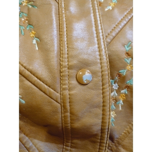 Vintage by Gerda for Partners 3 faux leather embroidered bomber jacket - Picture 5 of 16